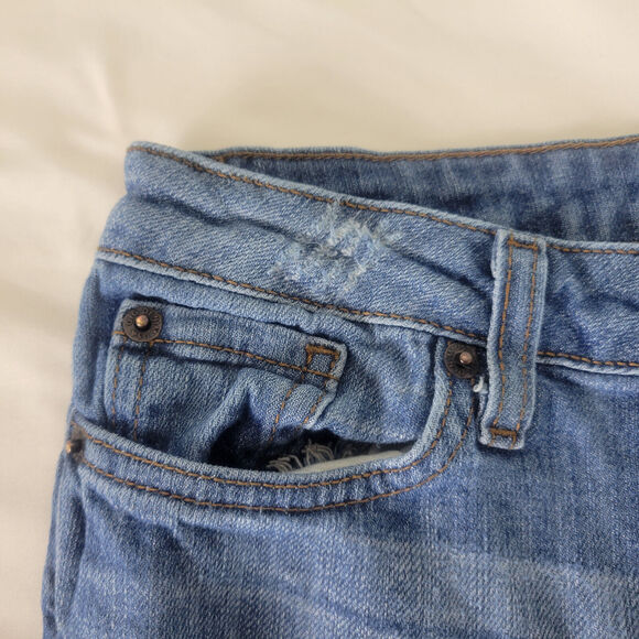 GJG Jeans Juniors 9 Blue Denim Low‎ Rise Womens Destroyed Skinny Leg Distressed - Picture 12 of 16